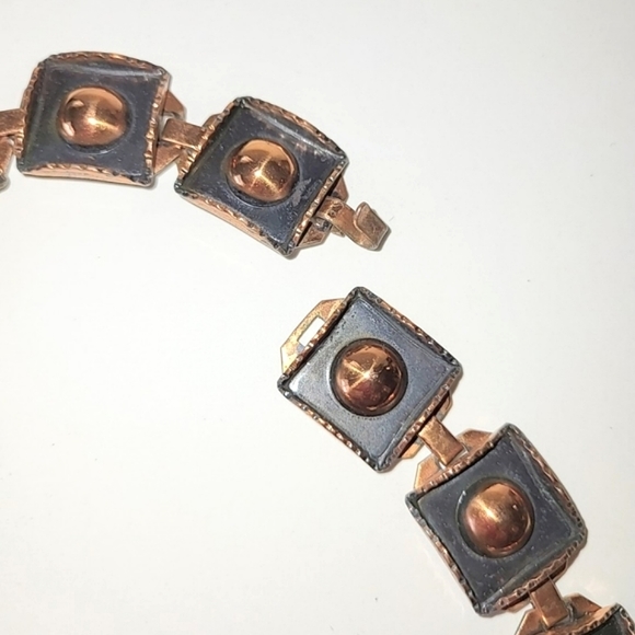 RENOIR COPPER MCM HEAVY SQUARE LINK CHOKER NECKLACE - Picture 6 of 10